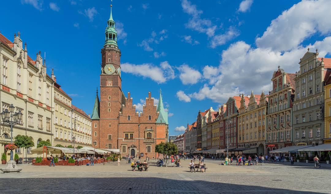 la Piazza del Mercato di Wroclaw